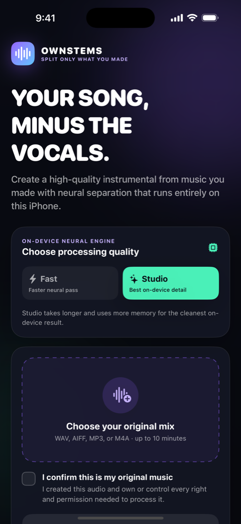OwnStems iPhone interface